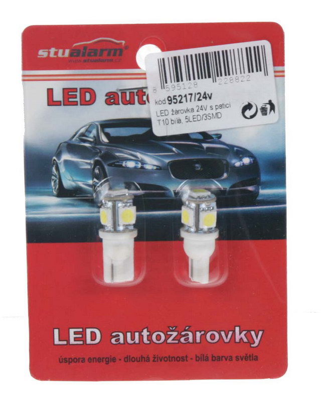 LED T10 bílá, 24V, 5LED/3SMD