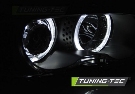 Přední světla BMW E46 Coupe Cabio 99-03 LED Angel Eyes - černé