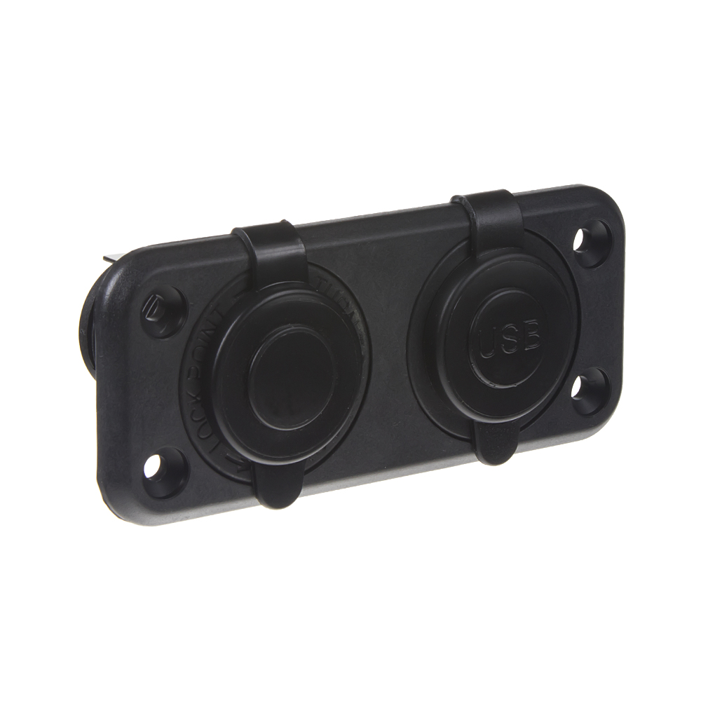 dvojitá zásuvka do panelu 1x CL + 1x nabíječka USB voděodolná