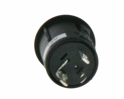 Spínač kulatý 6A zelená LED