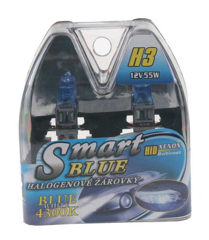 Halogen. žárovka 12V s paticí H3, Blue white 4300K
