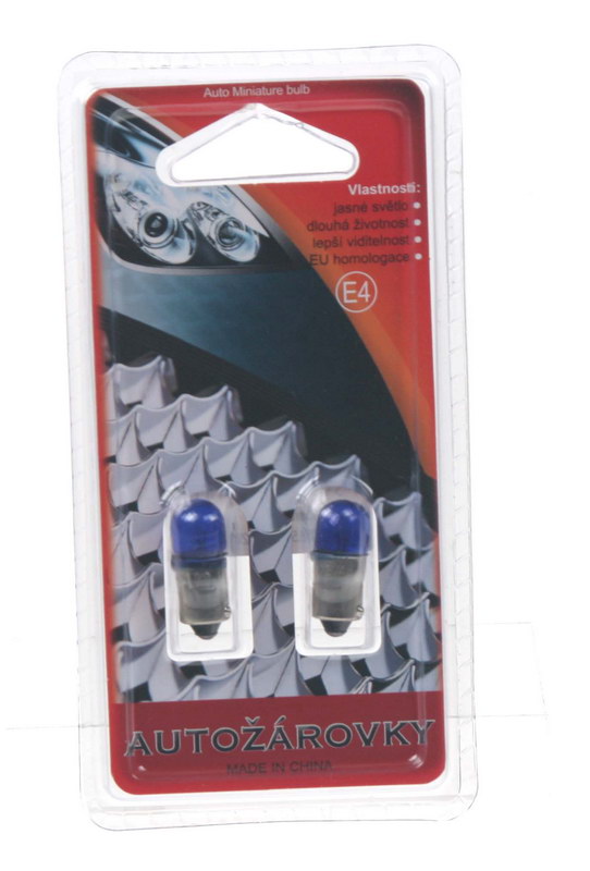 žárovka 12V (T4W) BA9S modrá, 2KS
