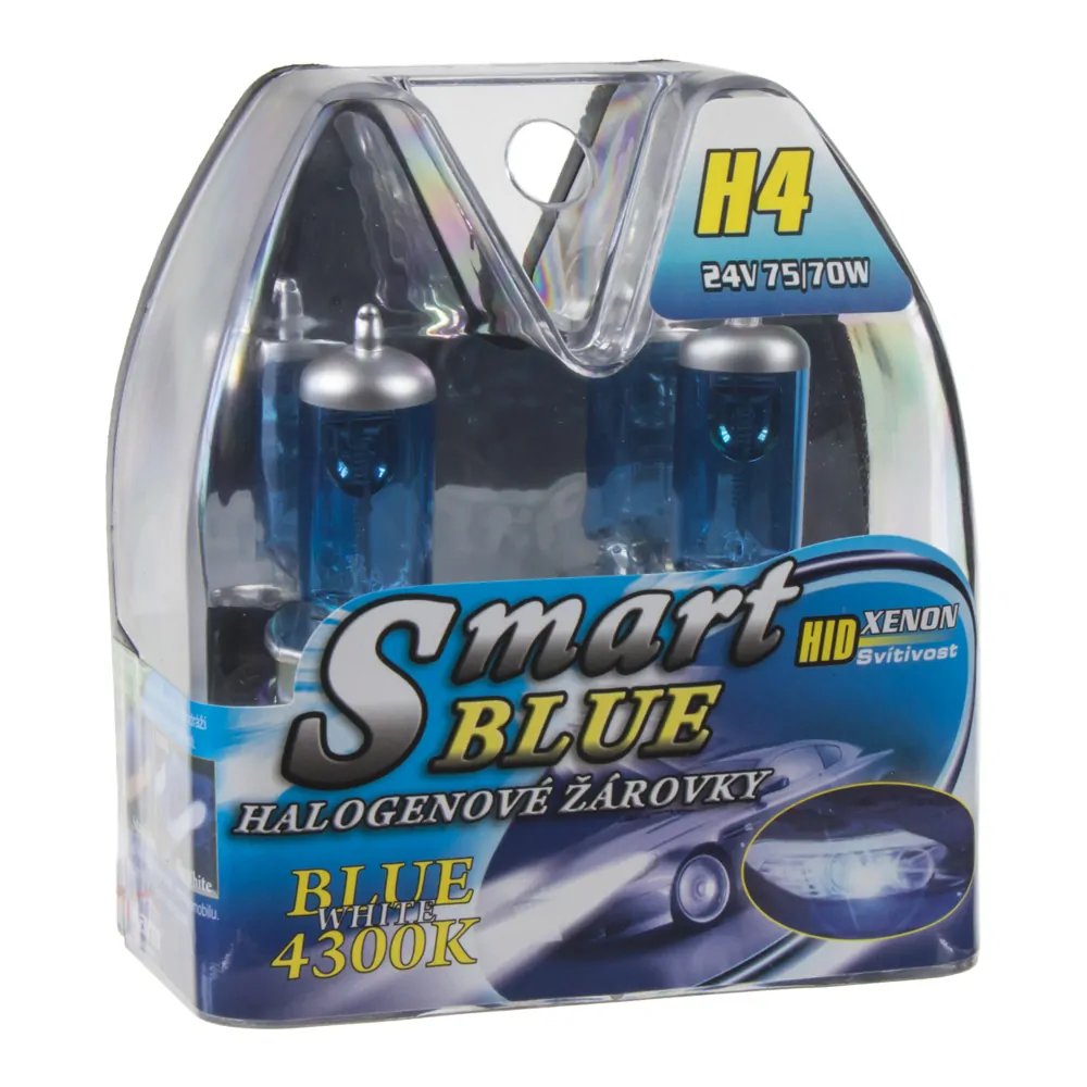 Halogen. žárovka 24V s paticí H4, Blue white 4300K, 75/70W