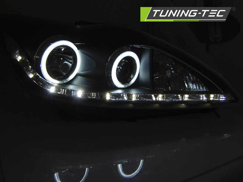 Přední světla Ford Focus II 08-10 ANGEL EYES CCFL černá