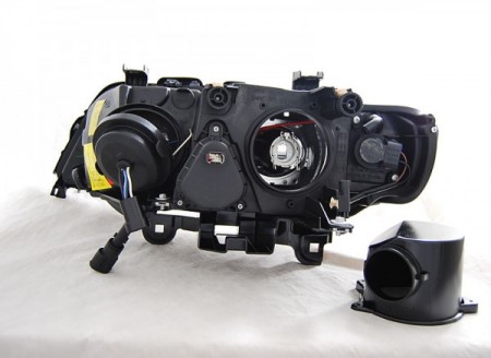 PŘEDNÍ SVĚTLOMETY LAMPY BMW X5, E53, 1999-2003, ANGEL EYES, ČERNÉ BLACK, XENON D2S
