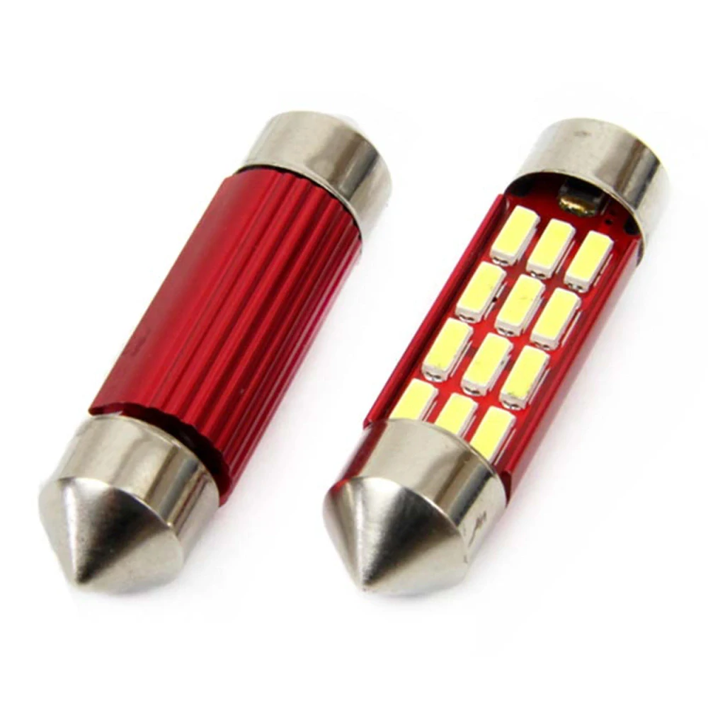 CAN-BUS sufitové žárovky s chladičem 12 SMD LED, 36 mm, bílé 5500K