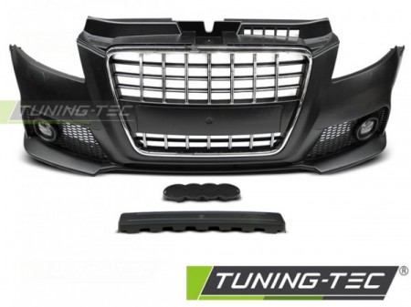 PŘEDNÍ NÁRAZNÍK AUDI A3 8P 2008-2012 S8 STYLE, CHROM RÁM, BEZ PDC