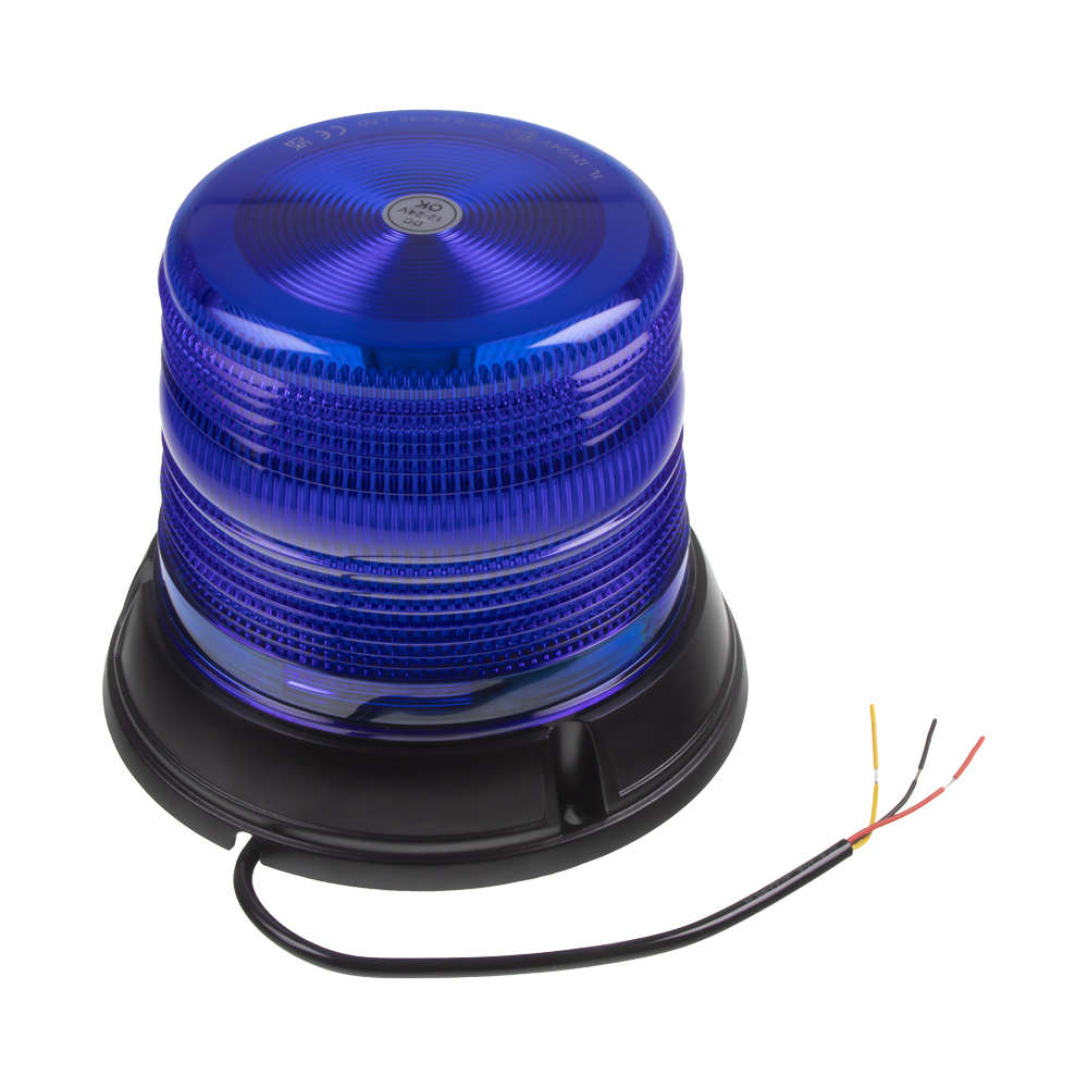 LED maják, 12-24V, modrý, pevná montáž, ECE R10