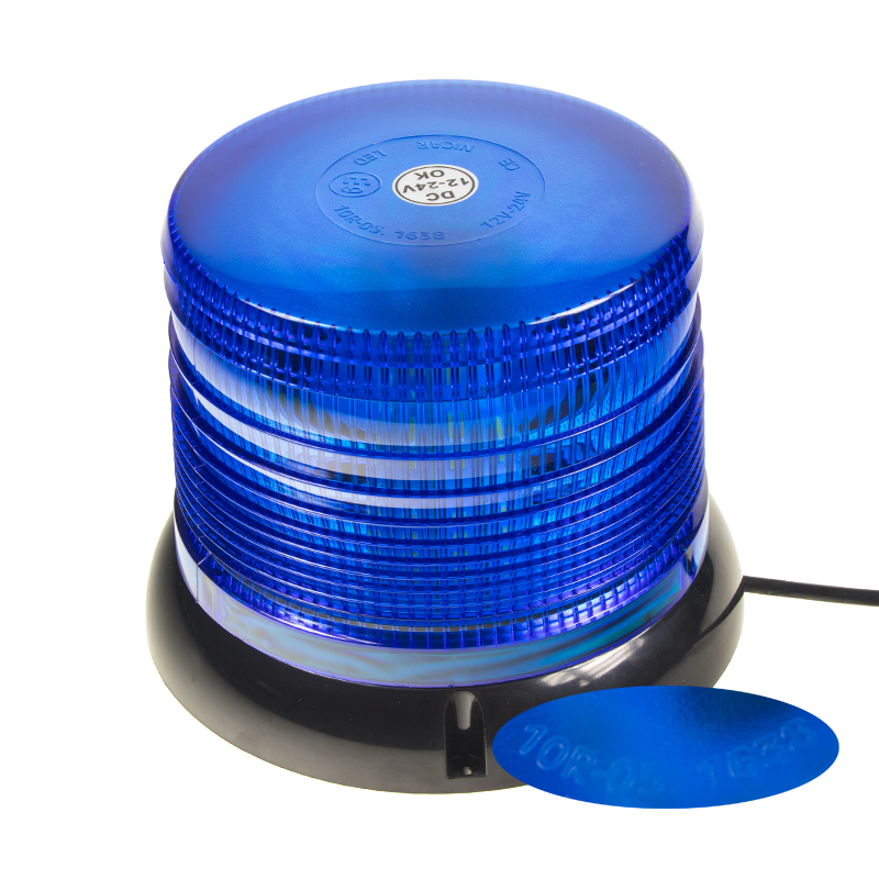 LED maják, 12-24V, modrý magnet, homologacegace