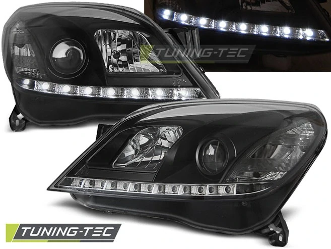 Přední světlomety, světla, lampy Opel Astra H, 2004-2009, LED Daylight, černé black
