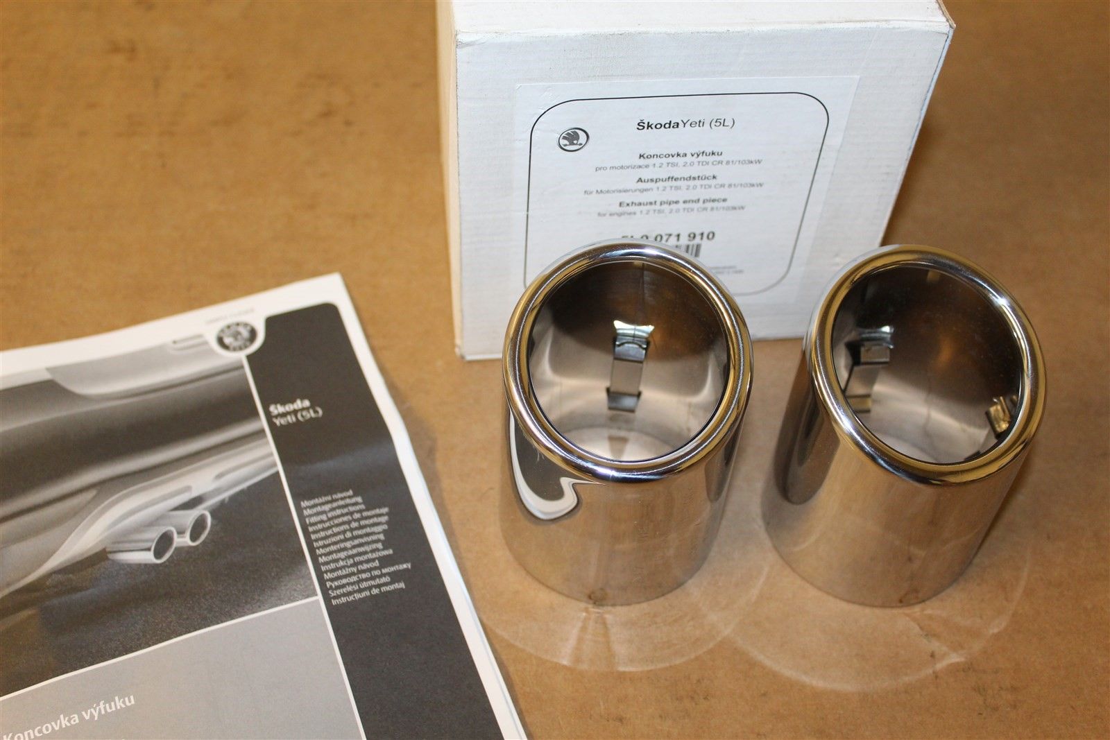 Koncovka výfuku navařovaná pro vozy Yeti