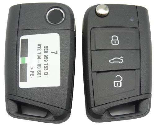 Náhr. klíč pro Škoda, VW, Seat, 3tl., 434MHz, 5E0 959 753 D