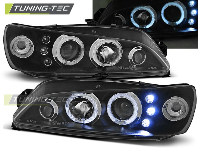 Světla přední PEUGEOT 306 05.97-03.01 ANGEL EYES BLACK
