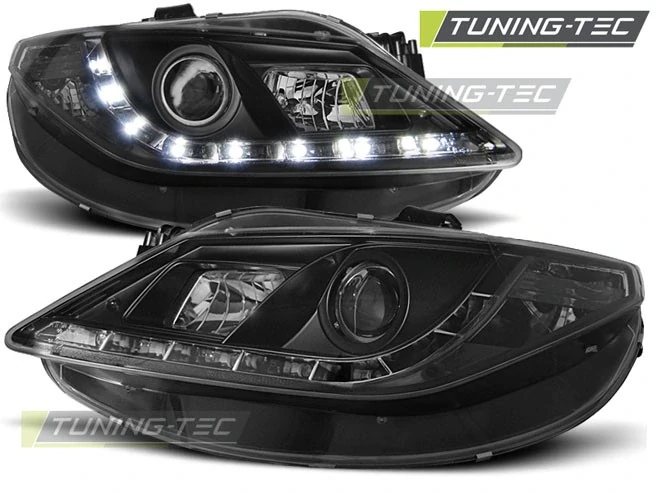 Přední světlomety, světla, lampy, Seat Ibiza, 2008-, LED Daylight, černé black
