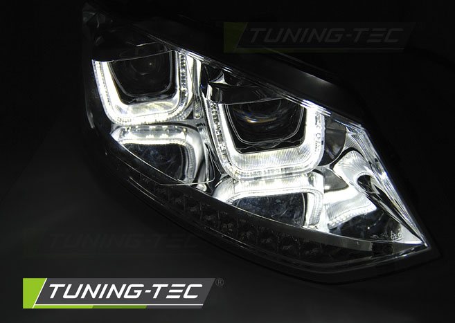 Přední světlomety VW POLO 6R 09-03.14 U-TYPE LED SEQ CHROME