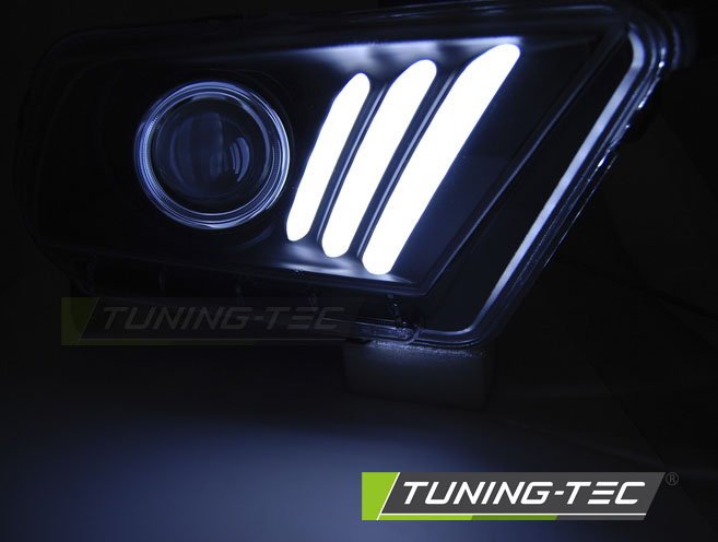 Přední světla Ford Mustang V 10-13 černé TUBE LIGHT