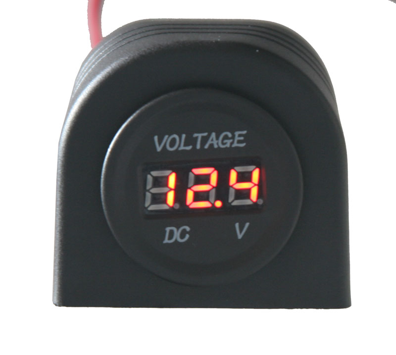 Digitální voltmetr 6-30V červený do panelu