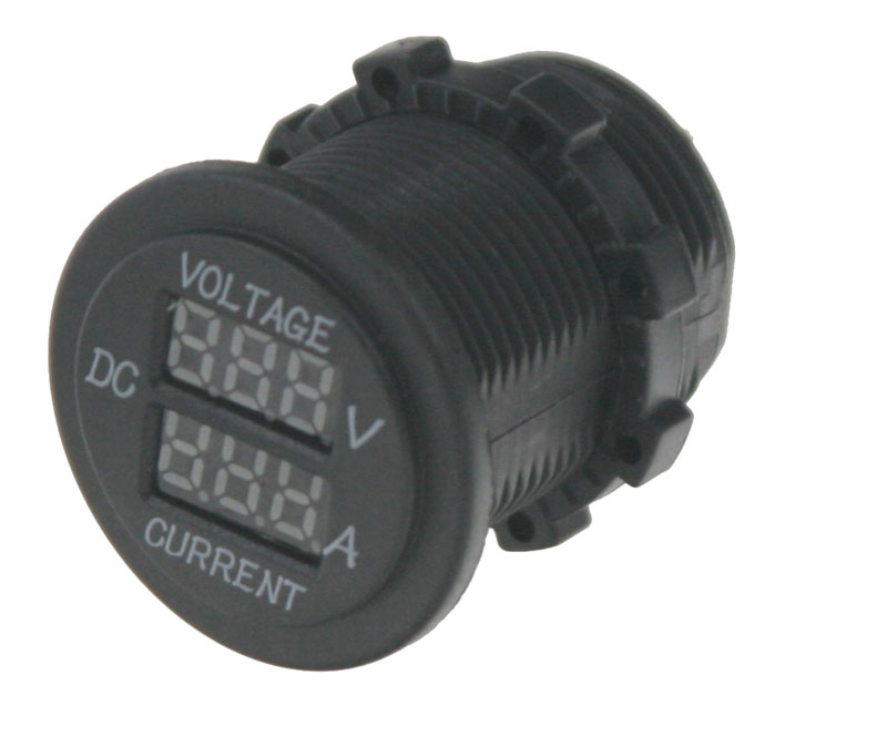 Digitální ampérmetr a voltmetr 6-30V červený