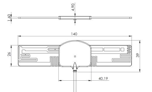 DVB-T / DAB aktivní vnitřní anténa 140 x 39 mm