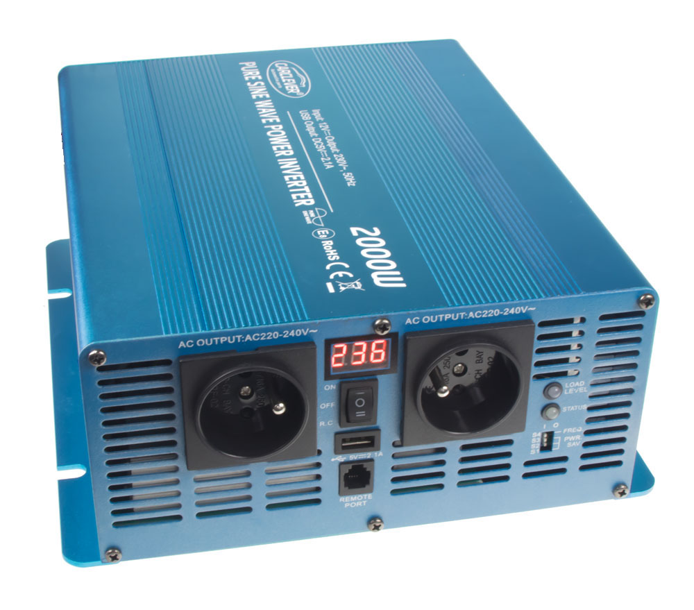 Sinusový měnič napětí z 12/230V, 2000W/displej