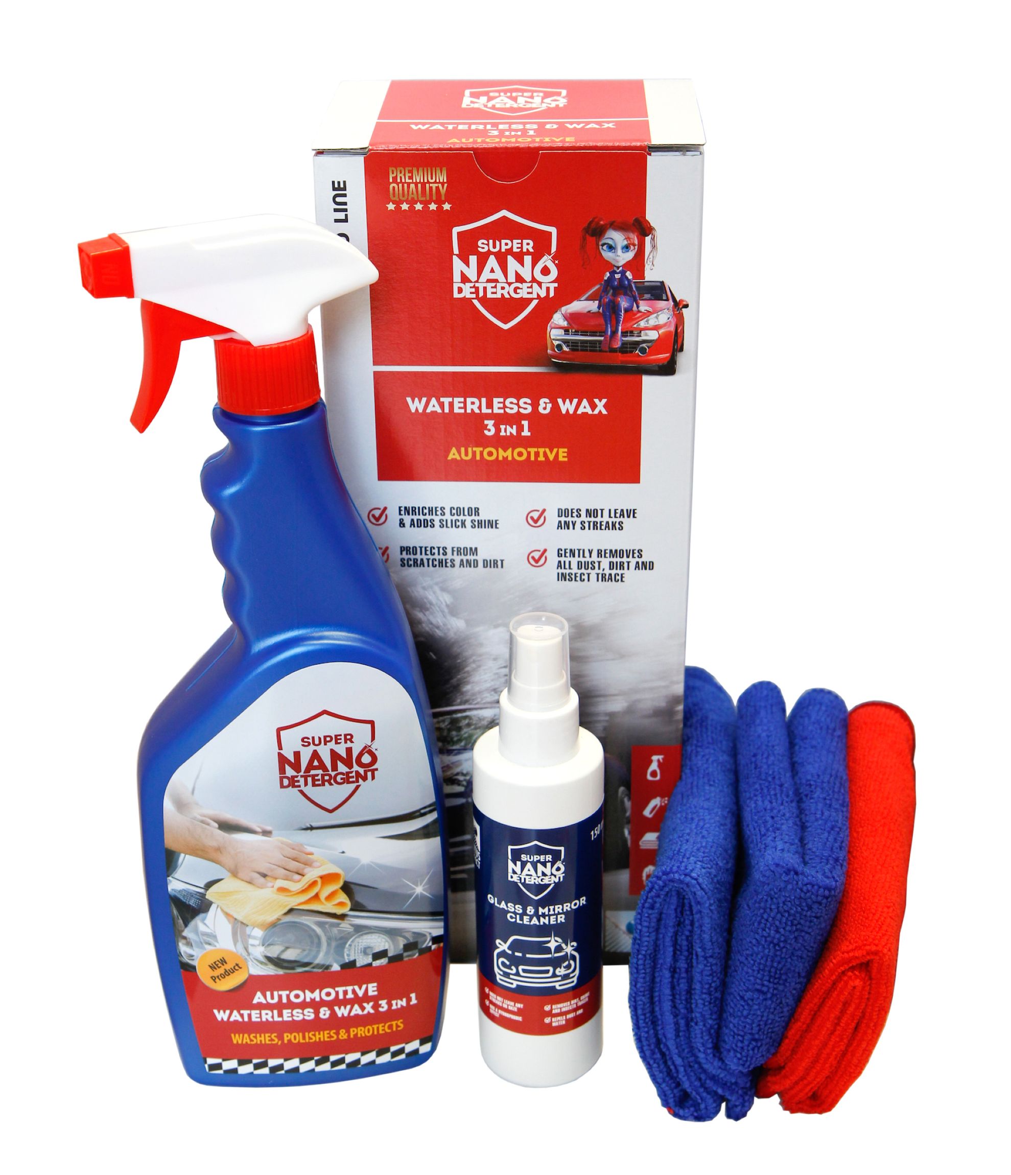 NANO GNP Waterless & Wax 3v1 Automotive sada