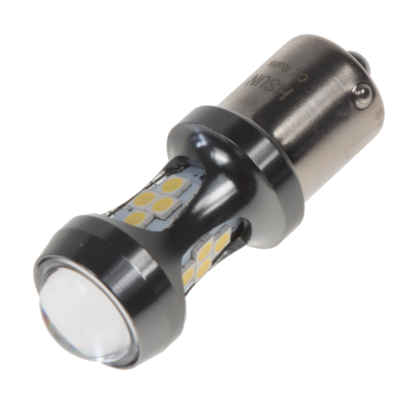 LED BAU15s bílá, 12-24V, 16LED/3030SMD