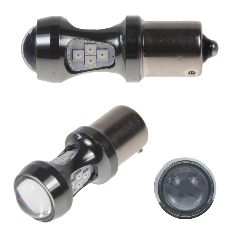 LED BAU15s oranžová, 12-24V, 16LED/3030SMD
