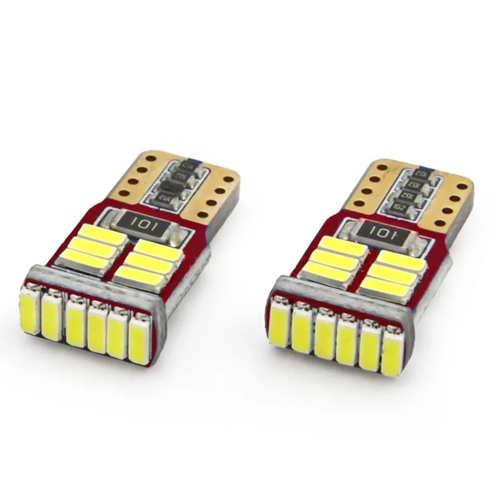 LED žárovky W5W T10 AMIO CAN-BUS 18 SMD LED, bílé 6000K, 2 ks