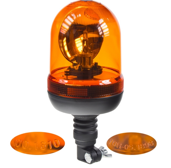 Halogen maják, 12 i 24V oranžový na držák, ECE R65