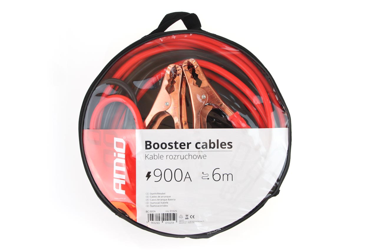 Startovací kabely 900 A - délka 6 metrů - Amio BC-900A