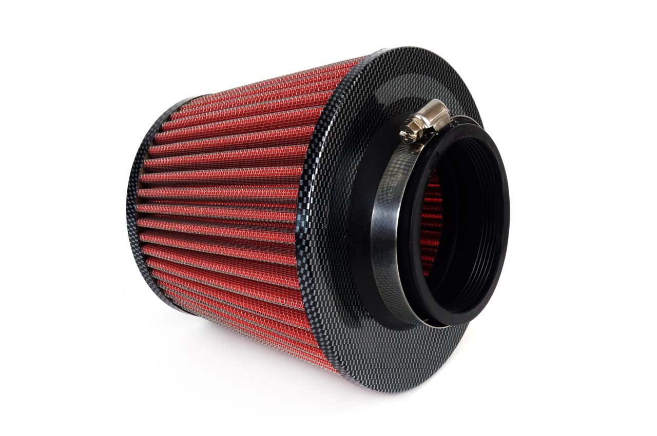 SPORTOVNÍ FILTR CARBON/ČERVENÝ, VSTUP 55-76MM