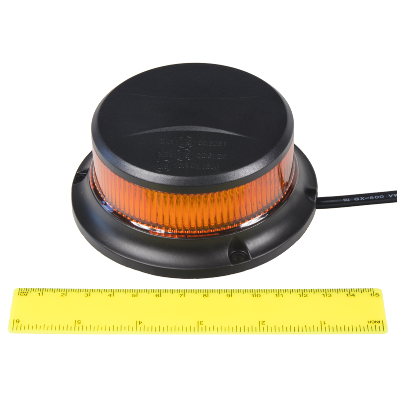 LED maják, 12-24V, 18x1W oranžový, pevná montáž, ECE R65
