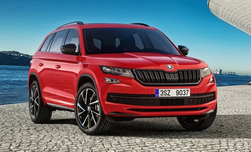 ŠKODA KODIAQ-RÁM PŘEDNÍ MASKY SPORTLINE original - perleťově černá