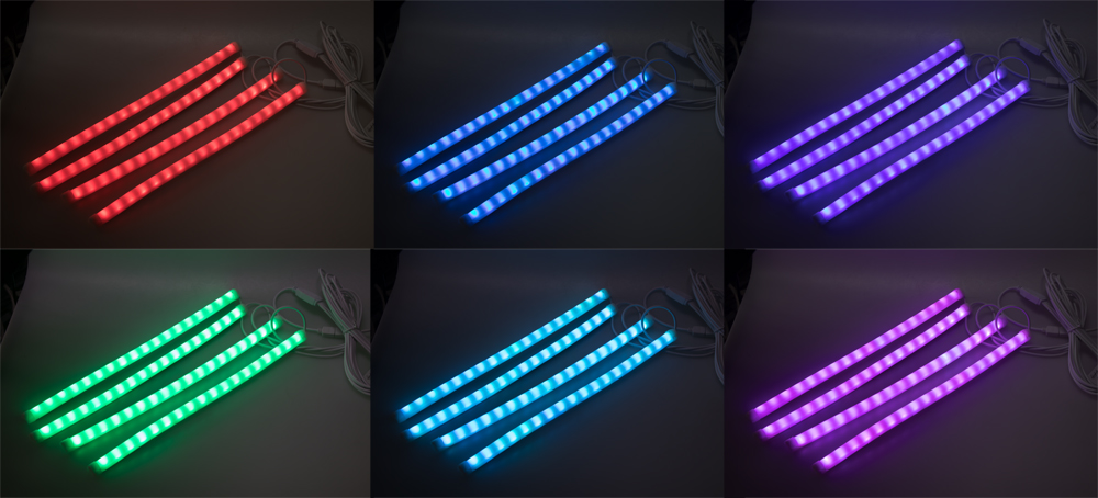 LED podsvětlení vnitřní/vnější RGB 12V, bluetooth, 4 pásky