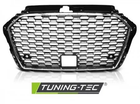 Přední maska Audi A3 (8V) 17 - RS3 STYLE chrom černá