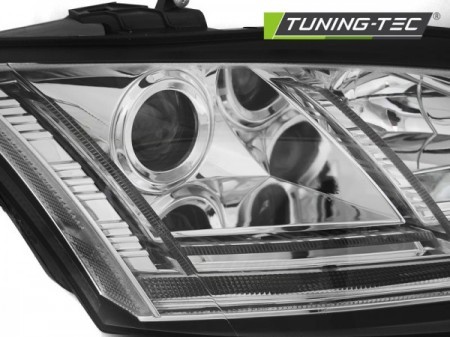 PŘEDNÍ SVĚTLA AUDI TT, 2006-2010, S LED DYNAMICKÝM BLINKREM, XENON, CHROMOVÁ