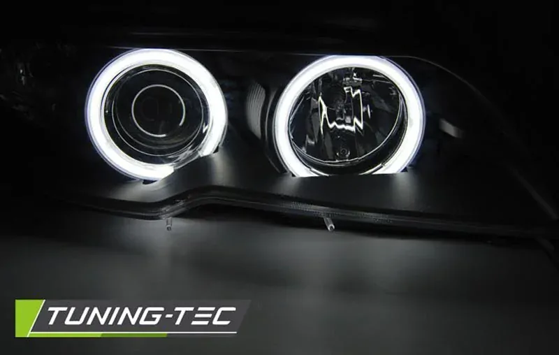 PŘEDNÍ SVĚTLA CCFL ANGEL EYES BMW E46 COUPE,CABRIO 2003-2006 ČERNÁ
