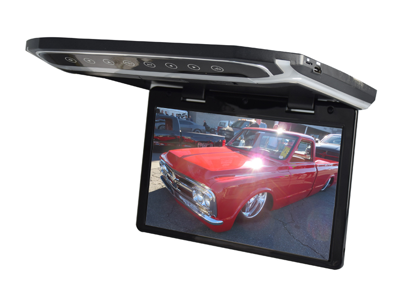 Stropní LCD monitor 10,1" černý s HDMI/microSD/IR/FM, ultra tenký
