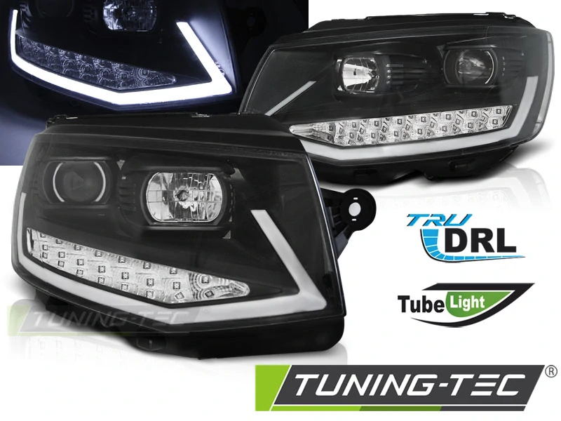 PŘEDNÍ SVĚTLA, VW T6 2015- TUBE LIGHT, ČERNÉ