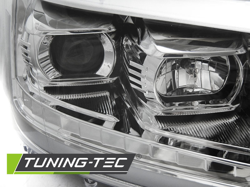 Přední světla VW T5 2010-2015 LED TUBE LIGHT CHROME T6 LOOK