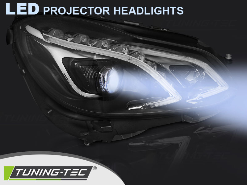 PŘEDNÍ SVĚTLA MERCEDES W212 13-16 BLACK LED DRL
