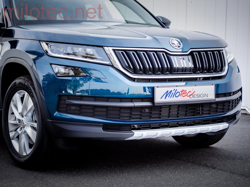 Ochranná lišta předního nárazníku - stříbrná matná, Kodiaq