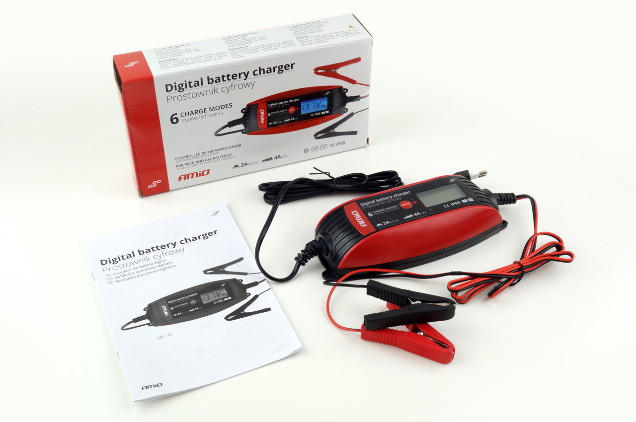 Digitální nabíječka auto / moto 6V/12V - 2A/4A - DVL DBC-4A AMiO