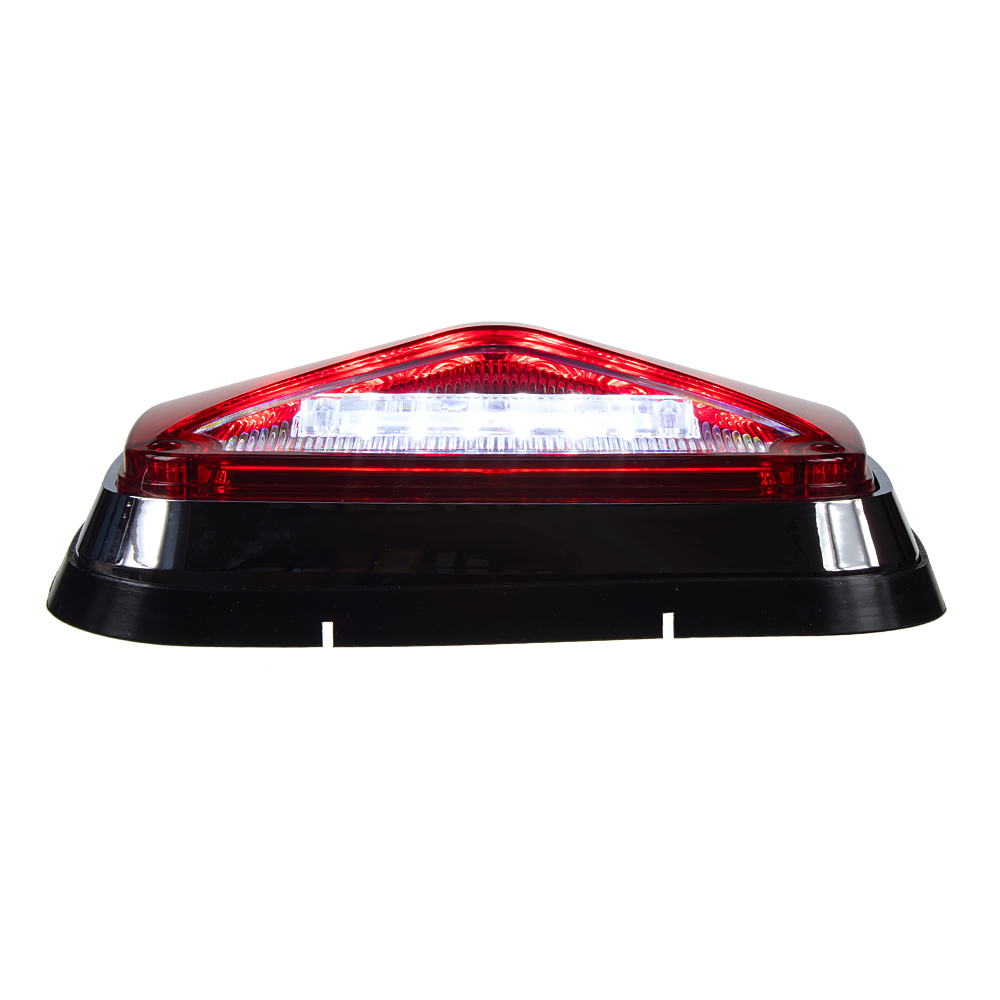 Výstražné LED světlo obdélníkové s přísvitem, 12/24V, červené, R65