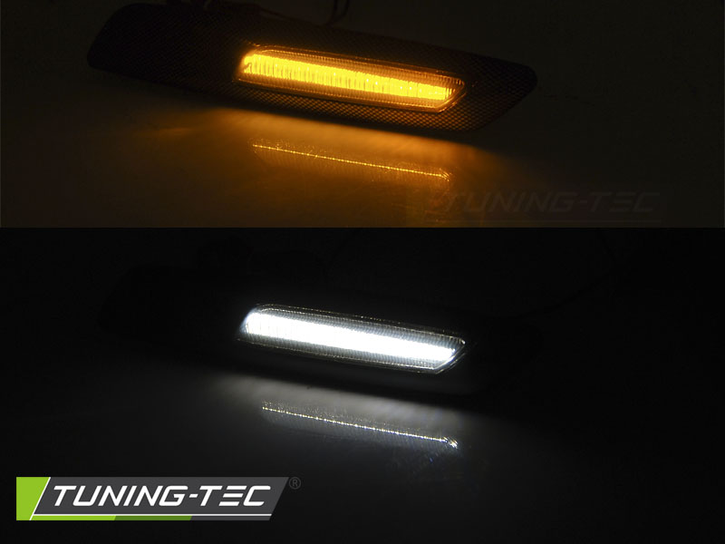BOČNÍ BLINKRY LED BMW E60, E90, E82 - F10 STYLE ČERNÉ LESKLÉ