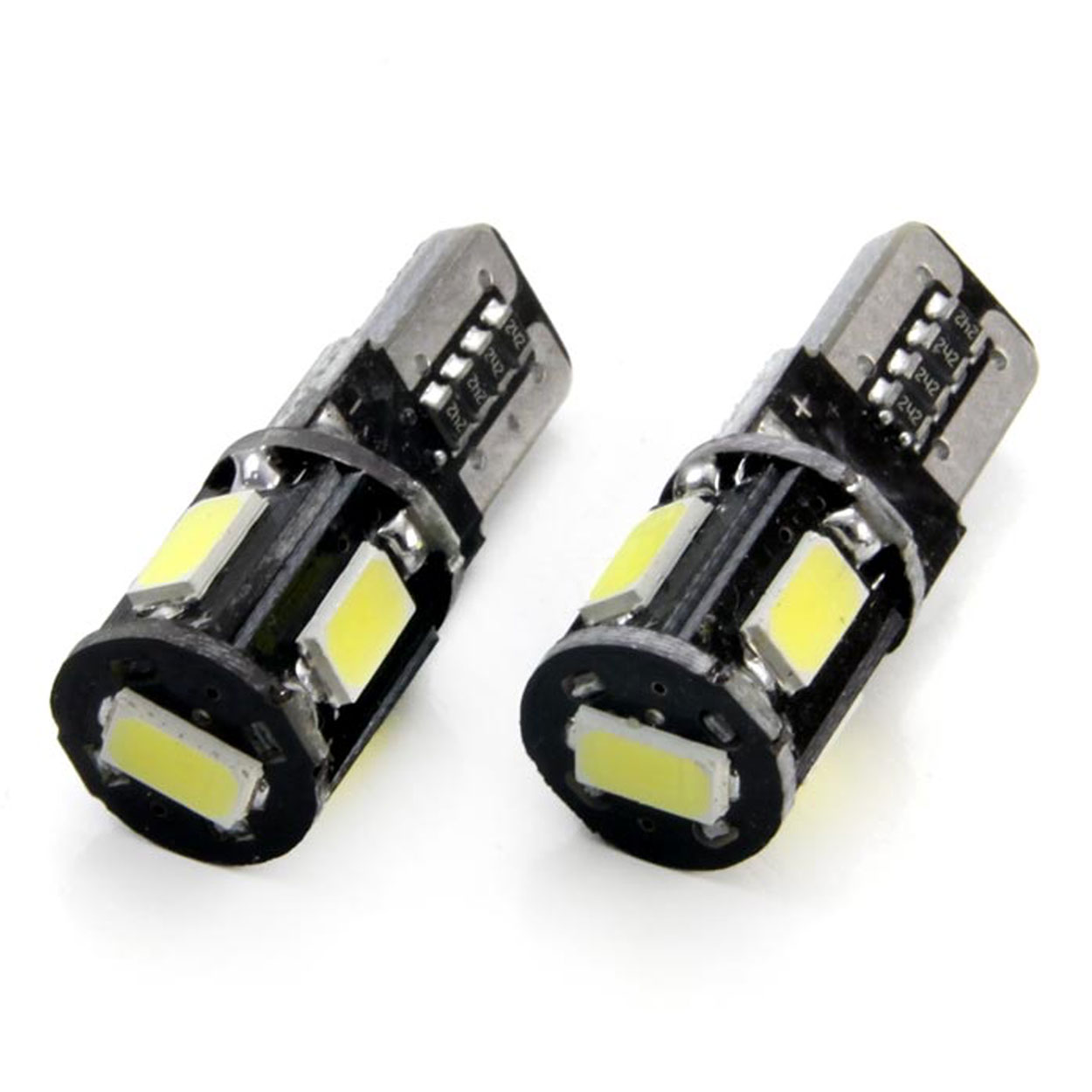 LED ŽÁROVKY T10 - 5 SMD LED BÍLÉ 6000 K (2 KS) CANBUS