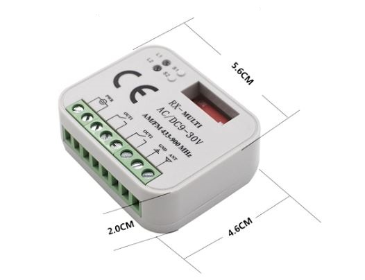 Univerzální přijímač k vratům, bránám 433-868 Mhz