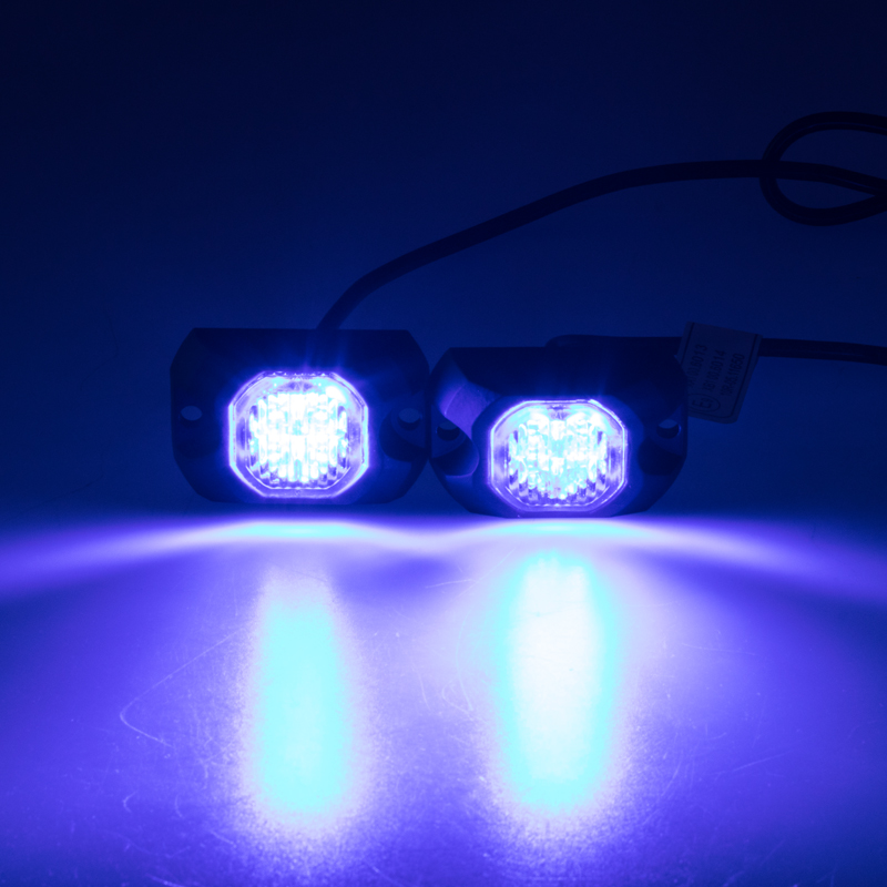 2x PROFI-výstražné LED světlo vnější modré, 12-24V, ECE R65