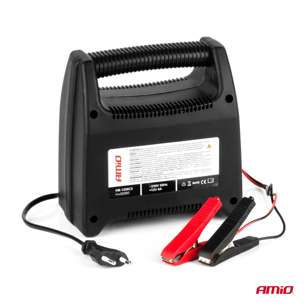 Nabíječka auto / moto baterií 6A, 12V AMiO SBC-6A