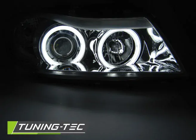 PŘEDNÍ SVĚTLA ANGEL EYES CCFL BMW E90,91 2005-2008 CHROM
